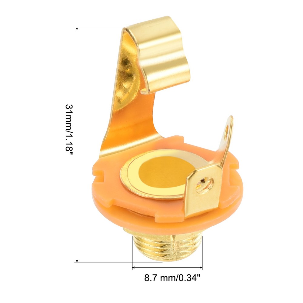 5 x Guitar Input Jack 1/4" Stereo Jack Mono Panel Mount Socket Gold
