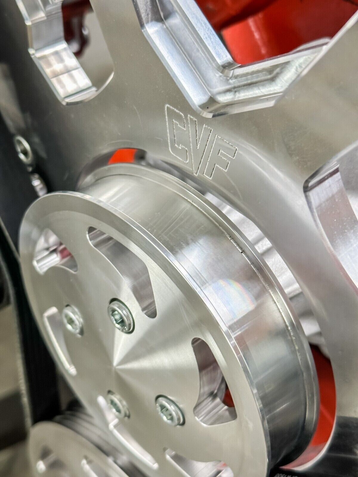 Small Block Chevy Serpentine Pulley Conversion Kit ALT PS A/C SBC 350 383