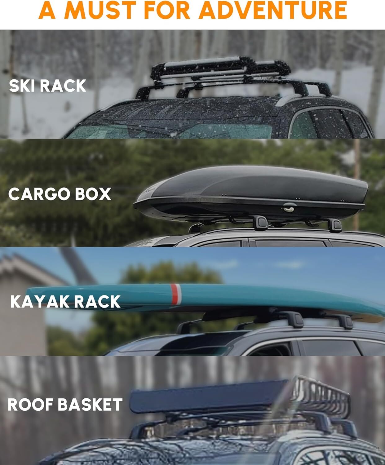 4PCS Cross Bar Roof Rack For 2022-2026 Acura MDX 165LBS Side Rails Cargo Carrier