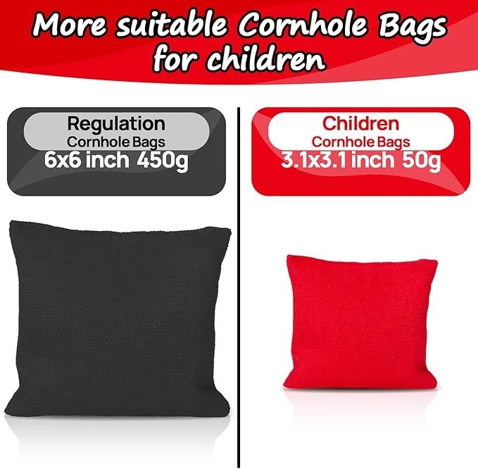 8-Pack Cornhole Bean Bags - 4 Black & 4 Red for Outdoor Games and Events