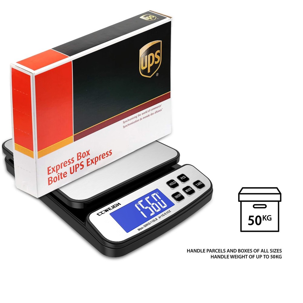 Digital Shipping Scale 110 lbs x 1g with Hold and Counting Function Scale Pos...