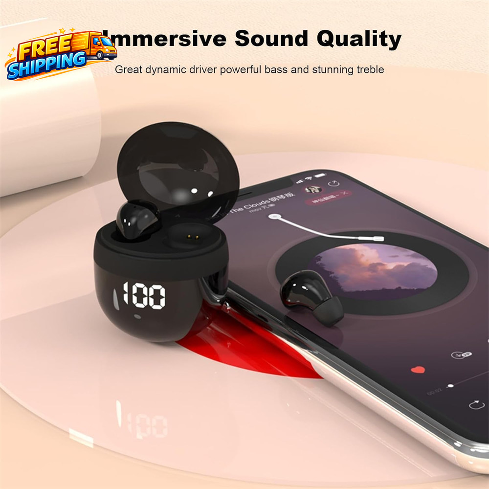 Small Mini Invisible Earbuds for Work Wireless Bluetooth Tiny Low Profile Micro