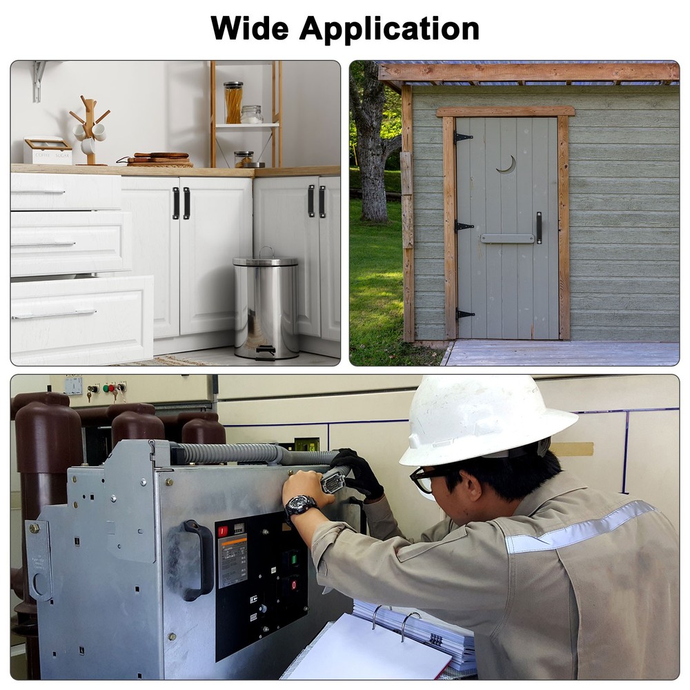 10 Pack Rectangular Plastic Pull Handle, 160mm Hole Center Cabinets Pull, Black