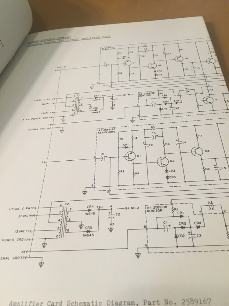 Sperry Instrument Amplifier Rack 2589201 Schematics