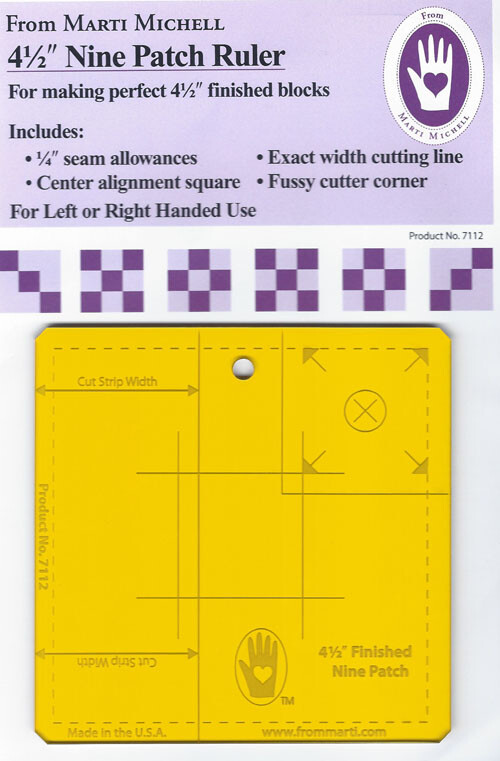 MARTI MITCHELL 4 1/2" INCH NINE PATCH RULER ACRYLIC