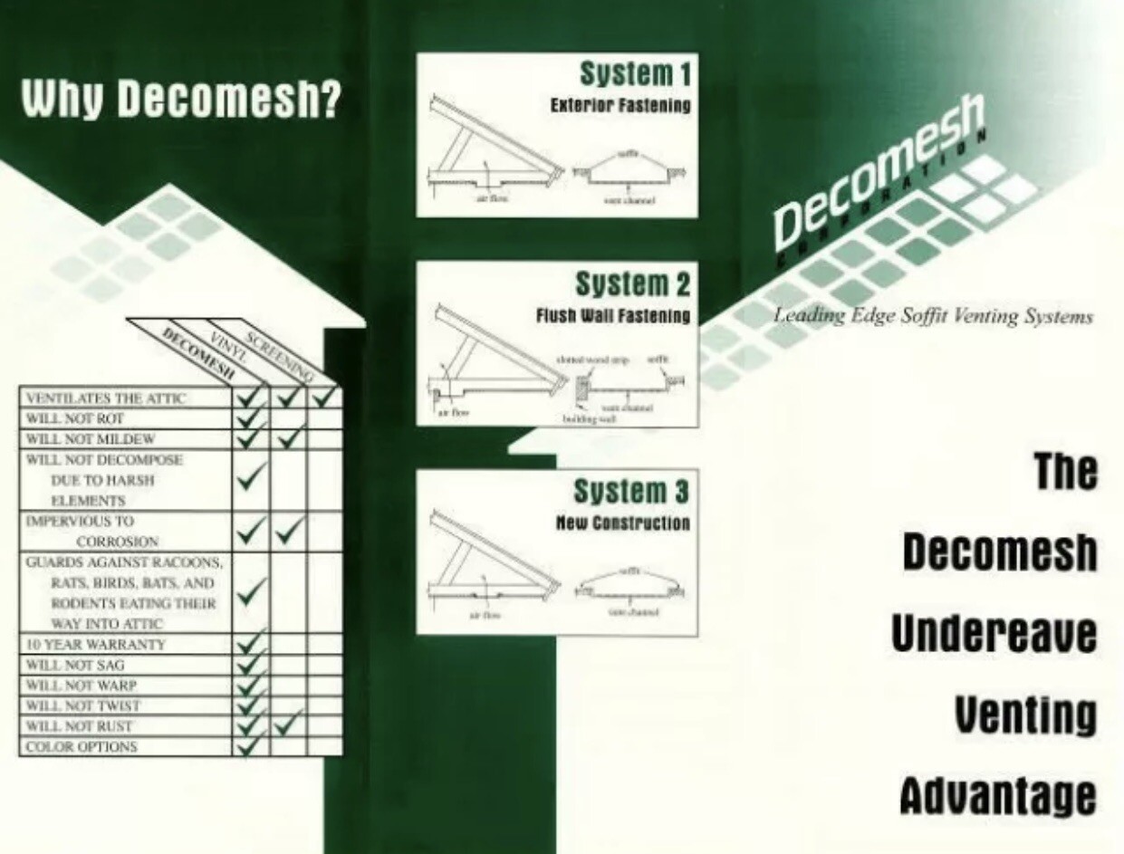 Decomesh 6” Brown Aluminum Undereave Vent
