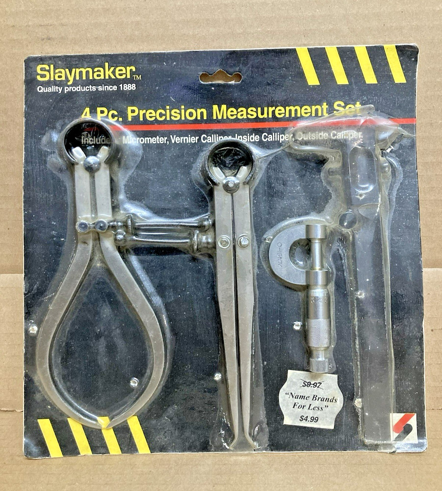 Vintage Slaymaker 3 Pc. Precision Measurement Set Micrometer Vernier Incomplete