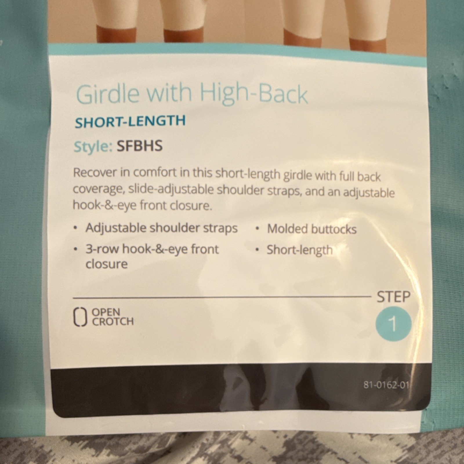 Marena Recovery Compression Girdle SFBHS Beige Adjustable Straps Short-Length