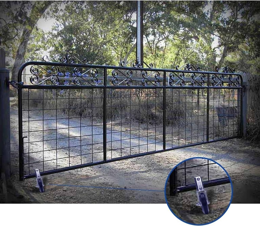 Gate Wheel Supporting Swing Gate with 1-3/8" Thru 2-1/8" Gate Frames Support