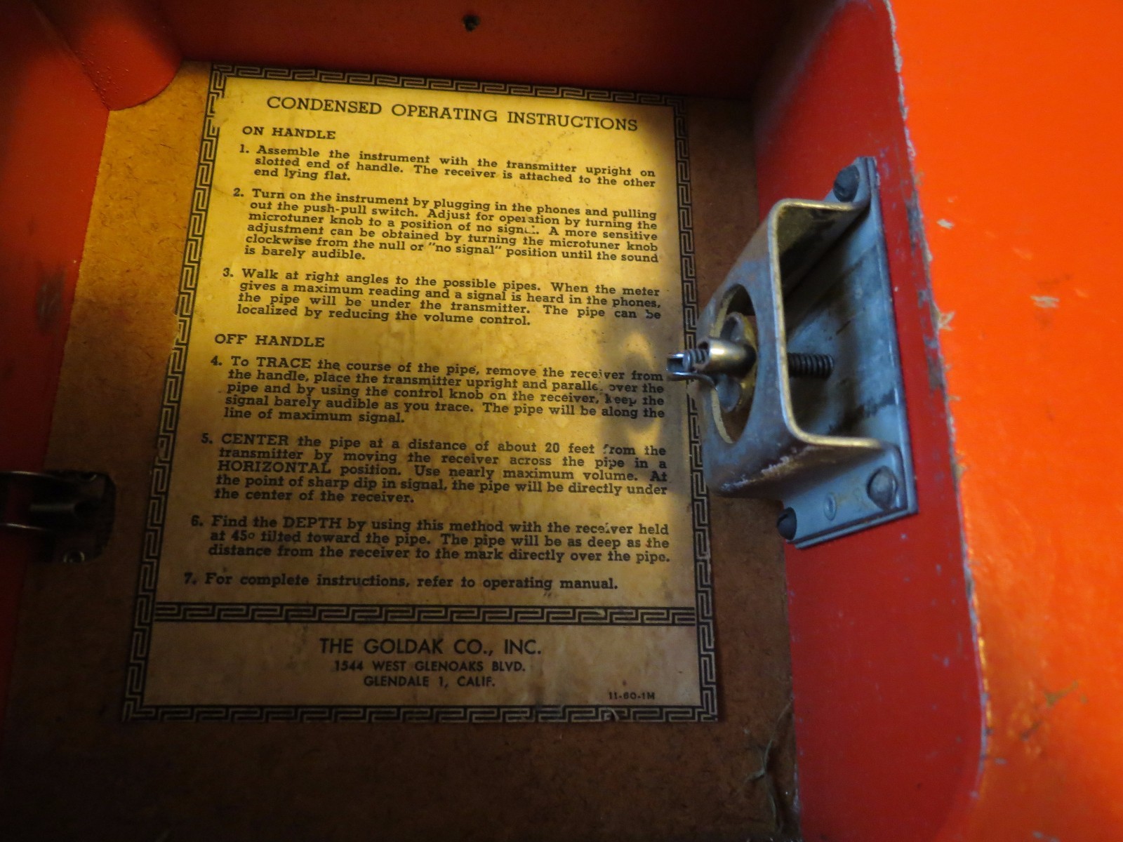 1930's vintage Goldak model TR-1A Signal master pipe Locater