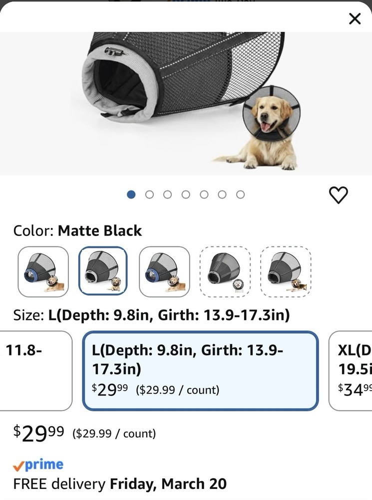 Dog Cone - Breathable, flexible - New