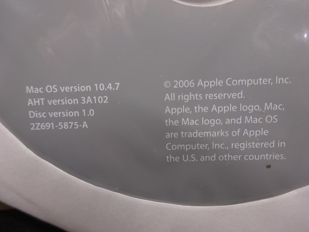 Mac Mini OS X Install Disc 1, 2006 2Z691-5875-A