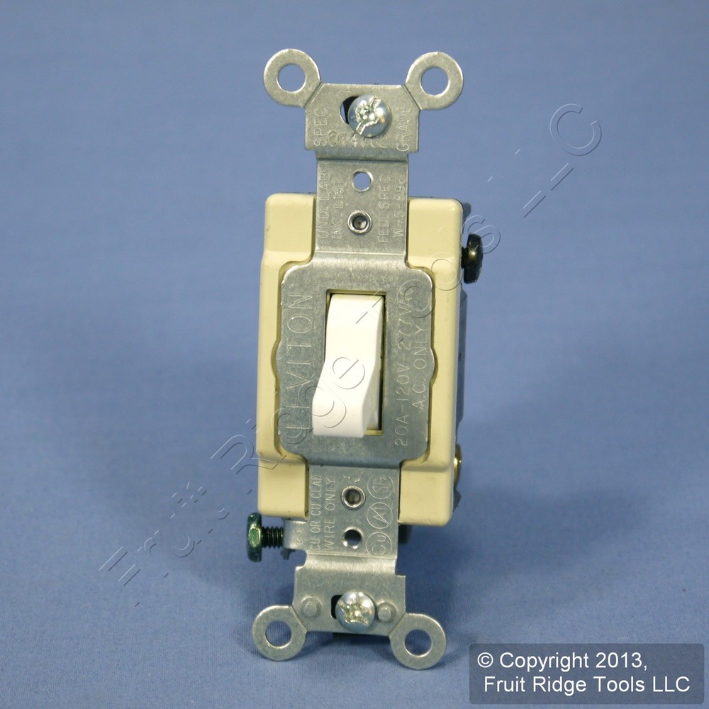 Leviton CSB4-2W White 4-Way Commercial 20A Toggle Wall Light Switch