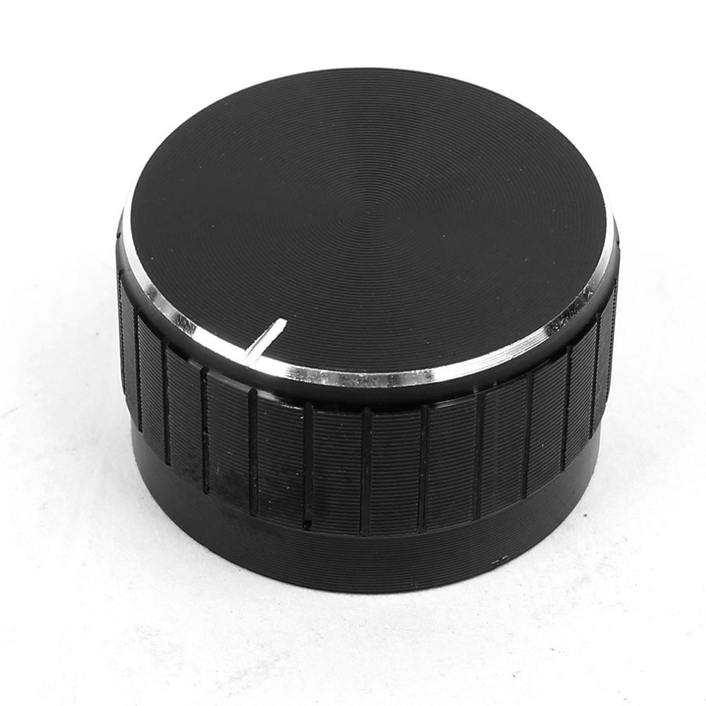 6mm Knurled Shaft Insert Diameter Potentiometer Round Control Knobs Black