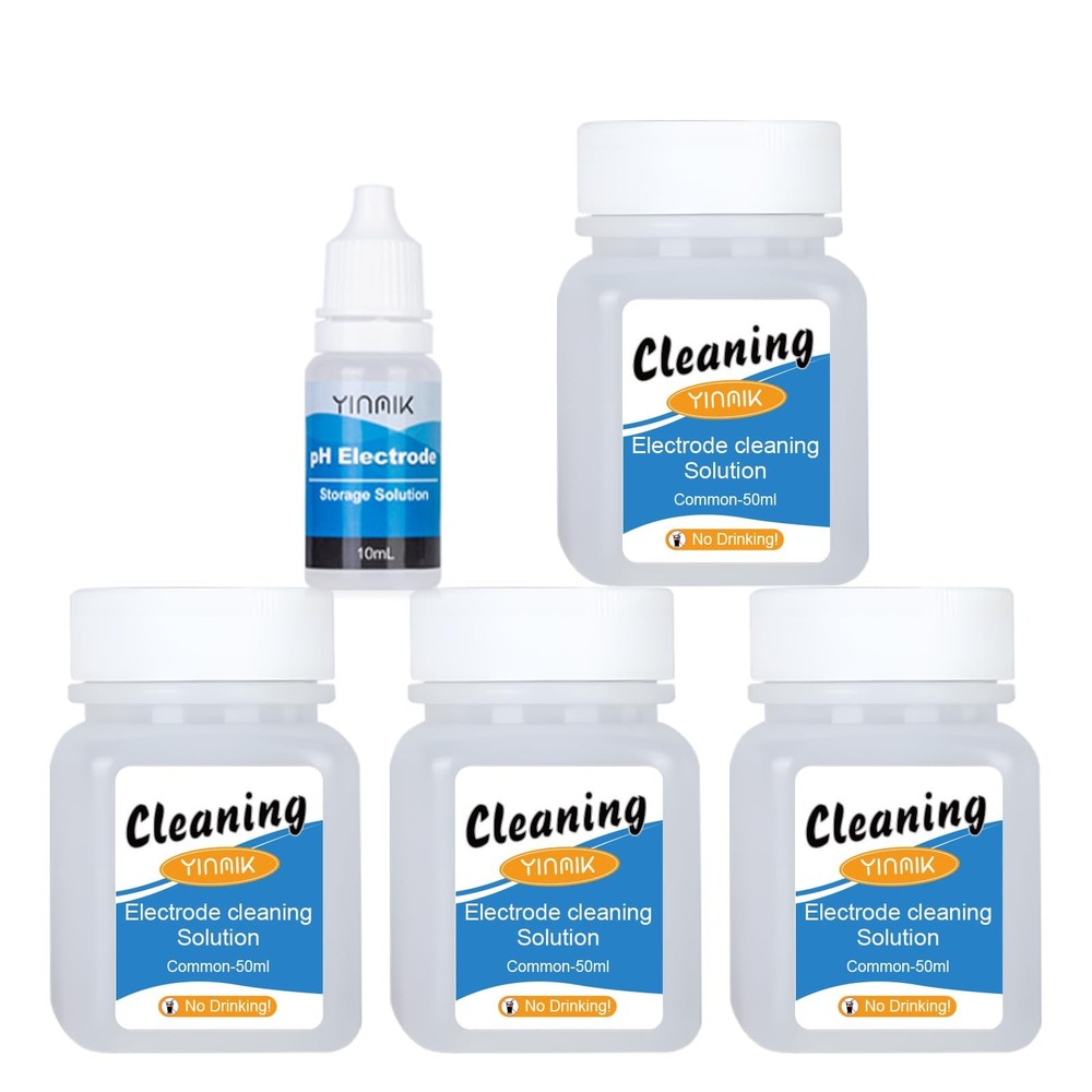 Cleaning Solution for pH Electrode 50ml*4 for pH Meter EC Meter TDS Salt Meter