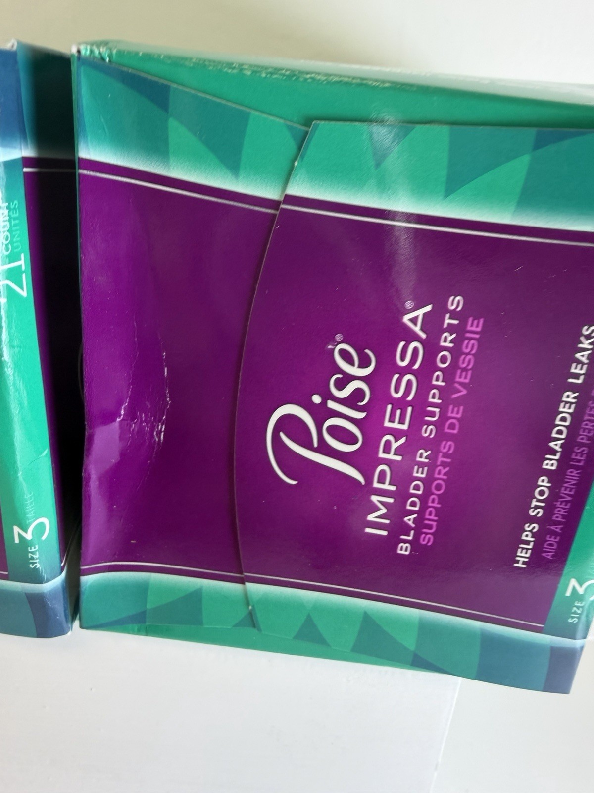 Poise Impressa Women's Bladder Supports Size 3, 21 Count Disposable pack of 2