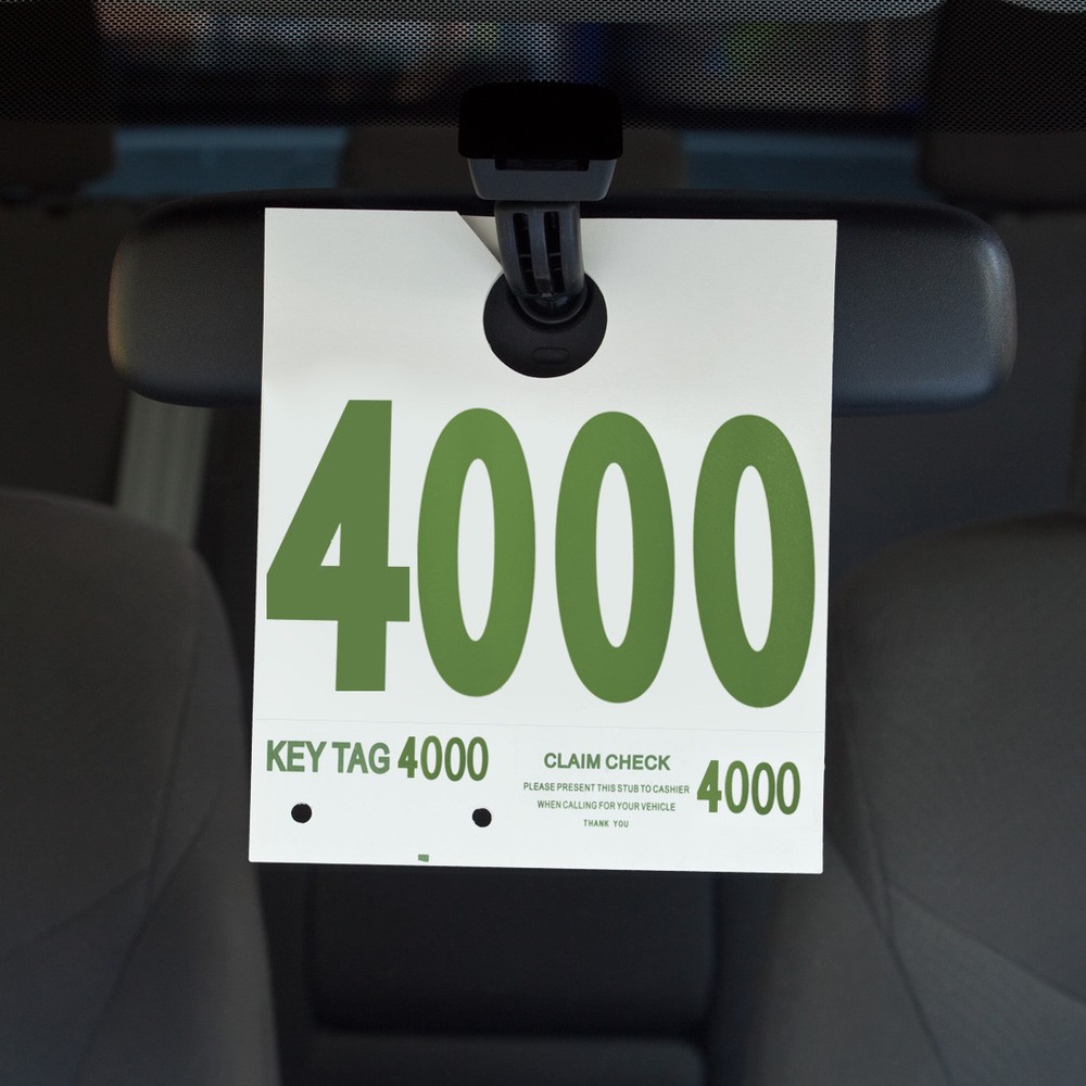 AUTO SERVICE NUMBERED HANG TAGS FOR AUTO SERVICE VEHICLE IDENTIFICATION