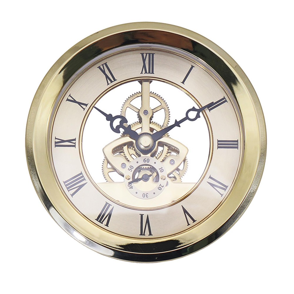 Quiet Transparent Skeleton Clock Inserts 4" Dial Battery Powered for School