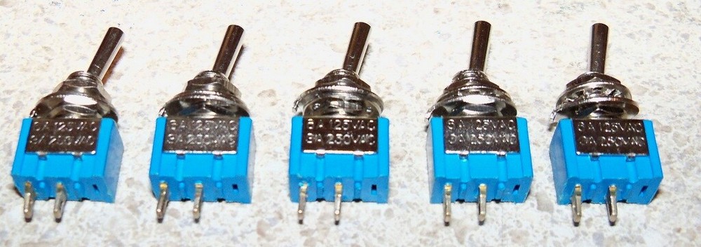 Five SPST Toggle Switches  (TA #1 (JS#3-68b))