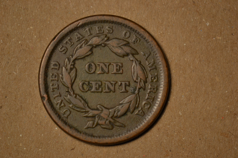 1840 Braided Hair Large Cent- VF with surface roughness.