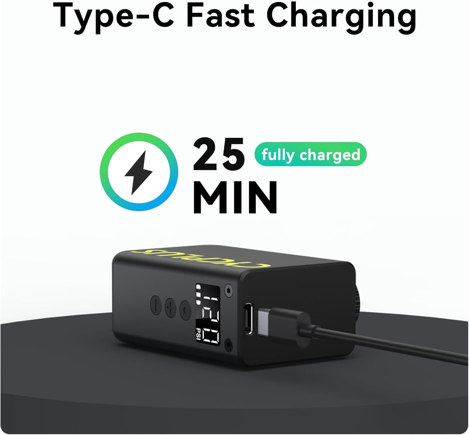 CYCPLUS AS2Ultra 120 PSI Electric Mini Pump, Gauge, Presta/Schrader - openbox