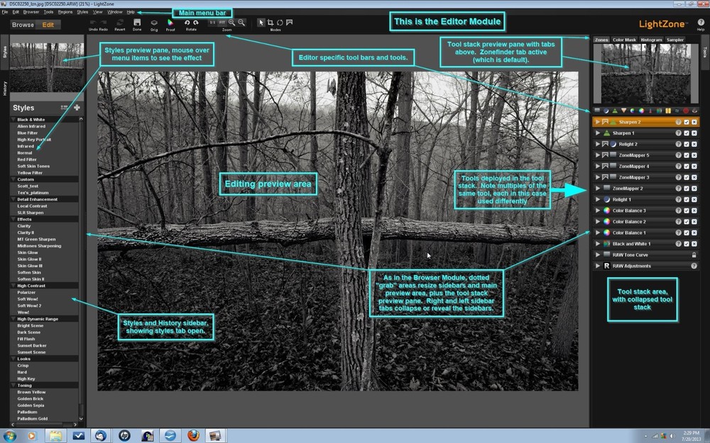 Pro Digital Photo Camera RAW Image Editing Lightroom-Darkroom Software Program