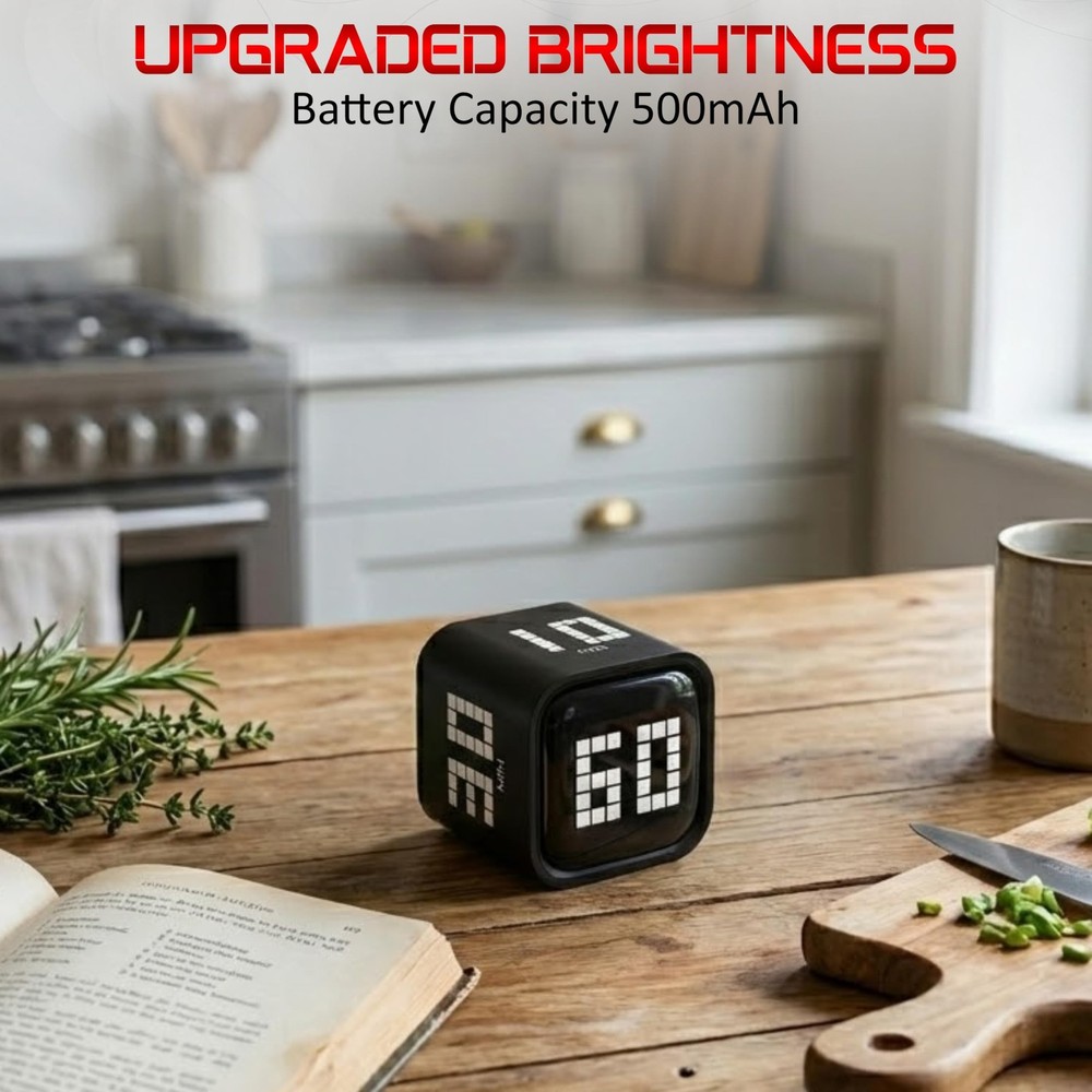 Digital Pomodoro Timer Cube, Rechargeable TypeC Productivity Countdown Clock ...