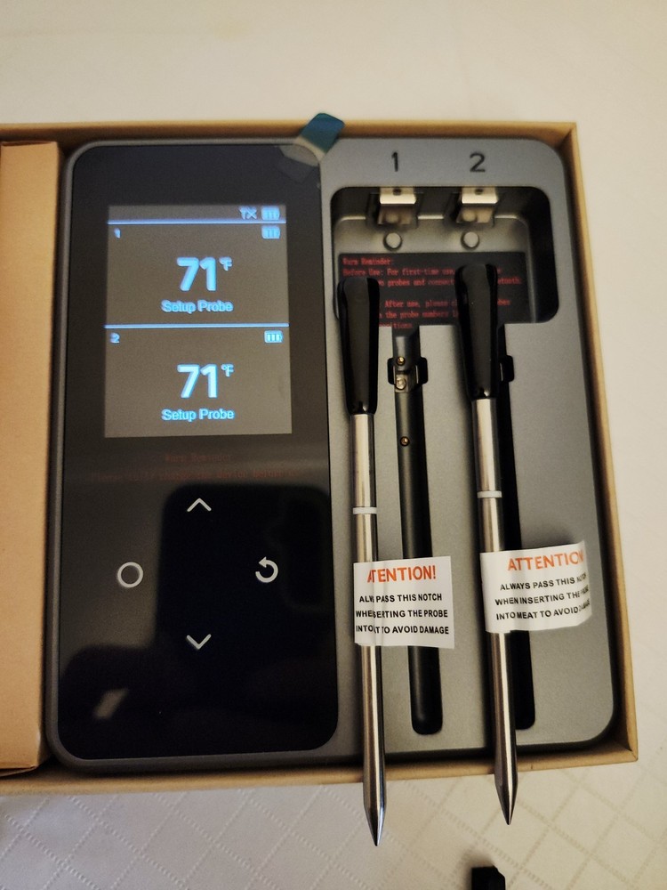 FM2205 Wireless Meat Thermometer Probe Plus 2 Probe APP COMPATIBLE Open Box