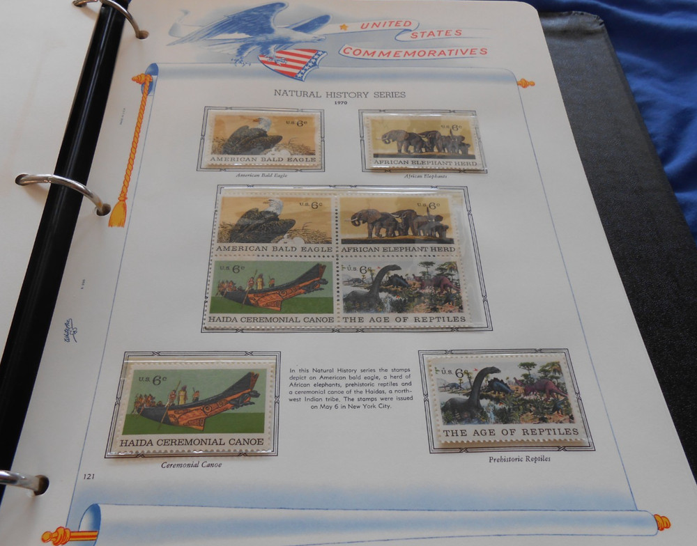 WHITE ACE COMMEMORATIVE STAMPS OF THE UNITED STATES ALBUM WITH DUST COVER & BOX