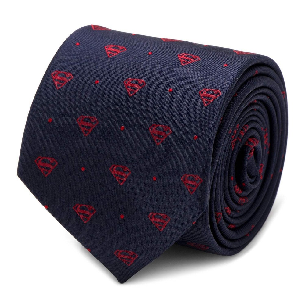 DC Superman Shield Navy and Red Dot Tie