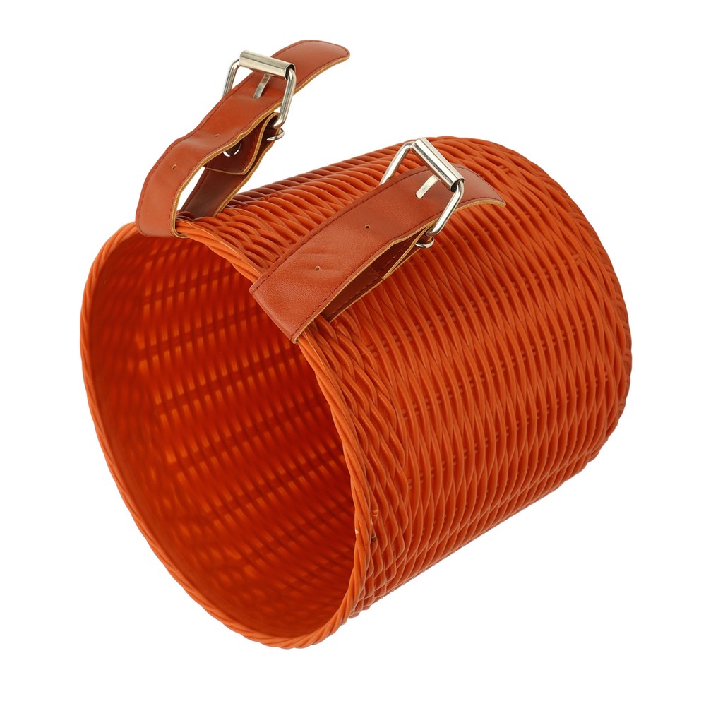 (Coffee)Front Handlebar Basket Multipurpose Simulation Wicker Round CH