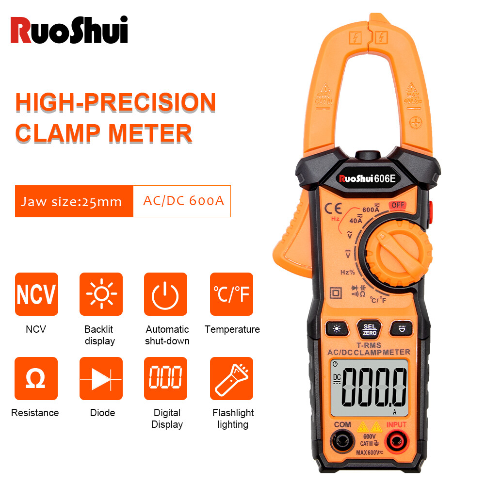 Digital Multimeter Tester AC DC Volt Amp Clamp Meter Auto Range LCD Handheld