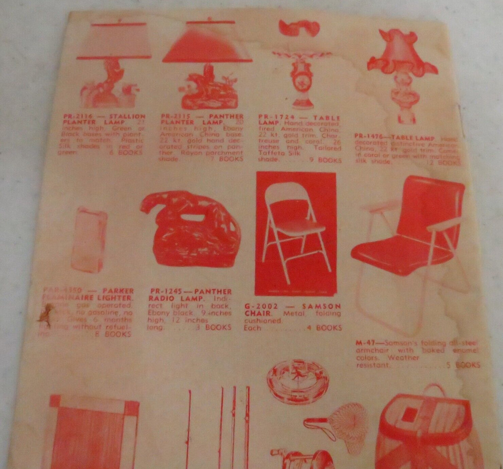 Red Stamp Premium Catalog 1952 National Gift Seal Denver CO Knapp Monarch Salem
