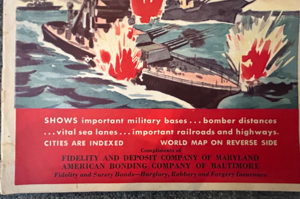 Vintage 1942 Japan War Map