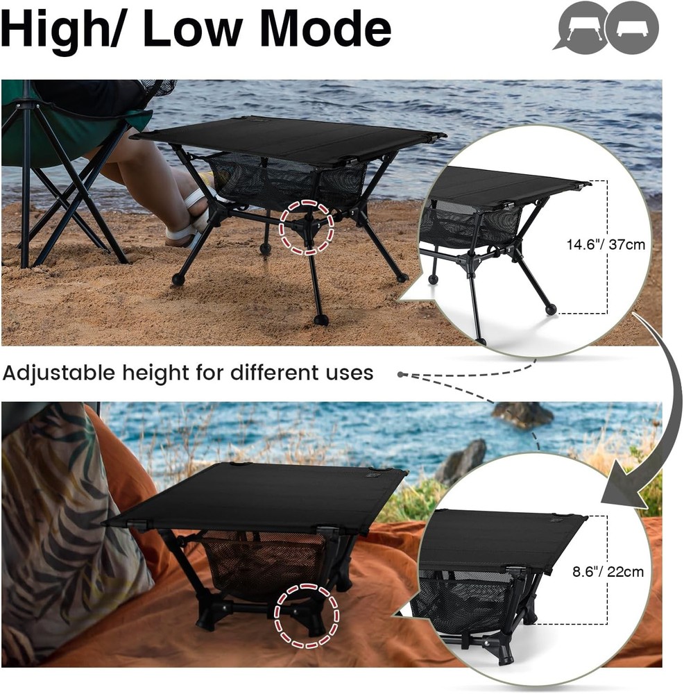 Camping Table, Lightweight Portable Folding Table with Mesh ...