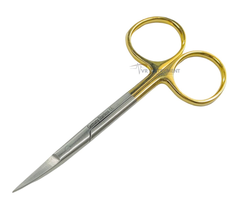 Iris Micro Scissors Curved Sharp/Sharp 4.5" Operating German Stainless CE