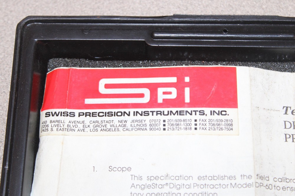 SPI Swiss Precision Instruments Protracto Level II 31-043-3 Untested