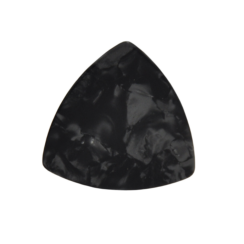 100pcs Pearl Black Rounded Triangle Medium 0.71mm Celluloid Guitar Picks
