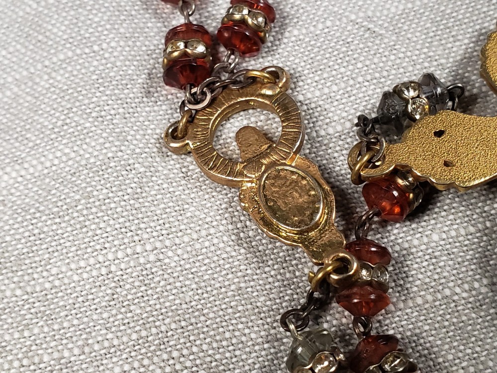 Beautiful Vintage Rosary 3 Decade Glass Beads Religious Christian C21