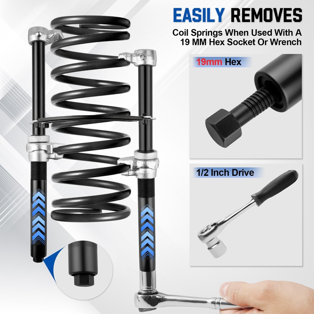YEYETUO 2 PCS Coil Spring Compressor Tool, Automotive Strut black