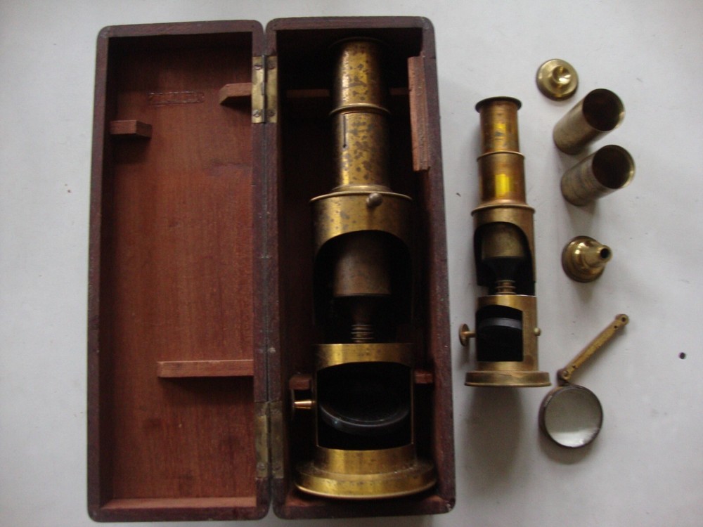 Antique microscopes and accessories