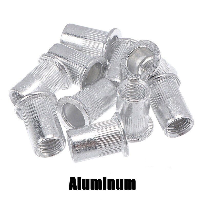 10x M3-M12 Flat Head Metric Threaded Blind Rivet Nut Insert Rivnut Nutsert Screw