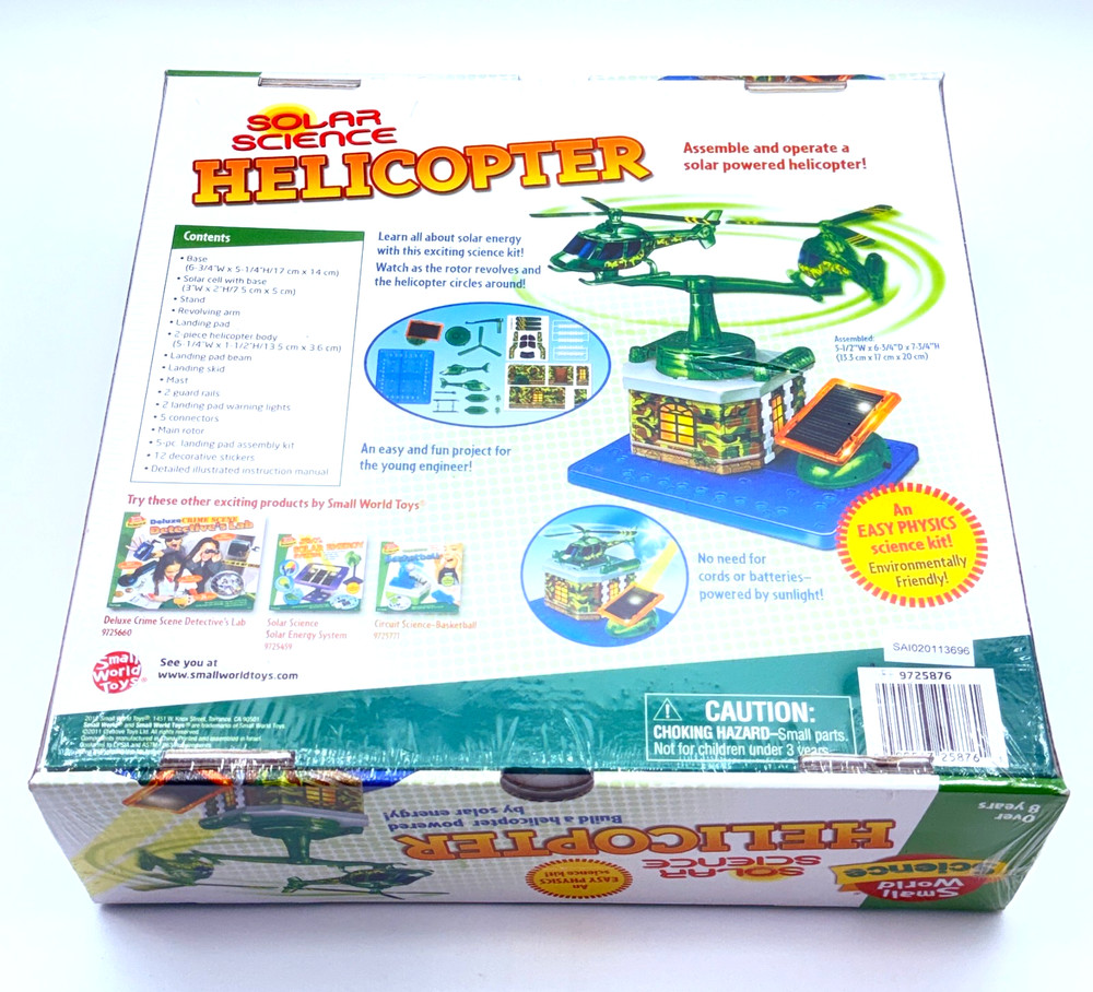 Solar Science Helicopter Kit Small World Solar Powered STEM Sealed New