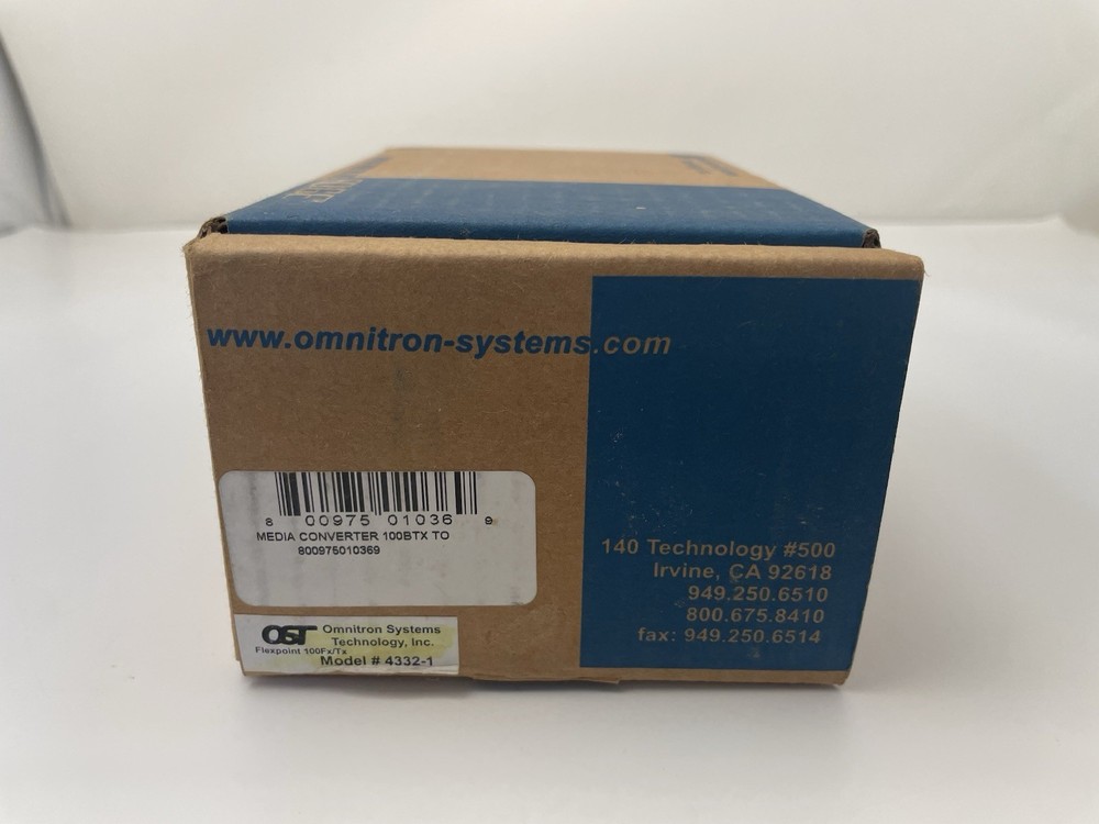 Omnitron Systems 4332-1 Eathernet Fiber Media Converter 100BTX