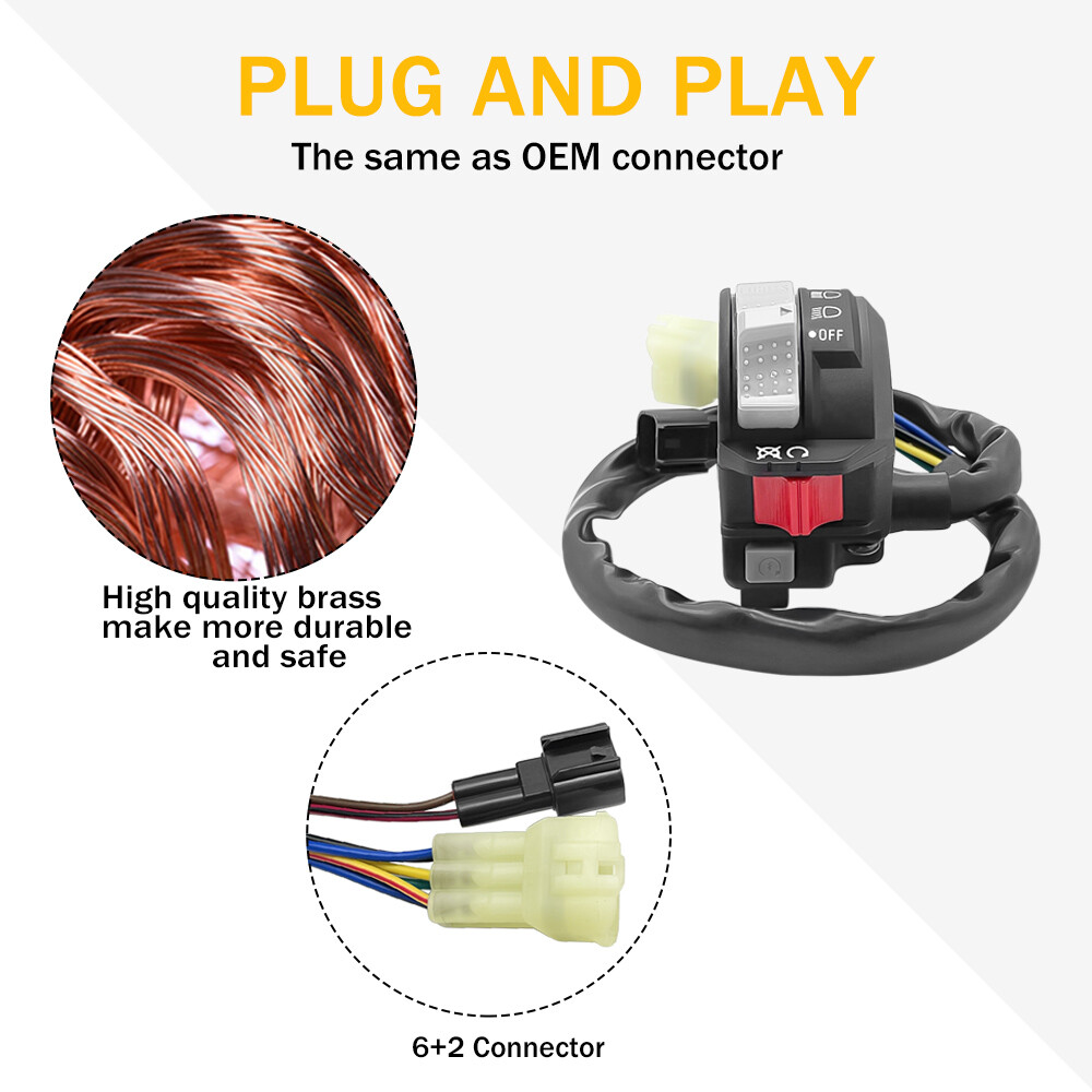 Left Handlebar Control Start Kill Switch Headlight for 2004-2005 Yamaha YFZ450