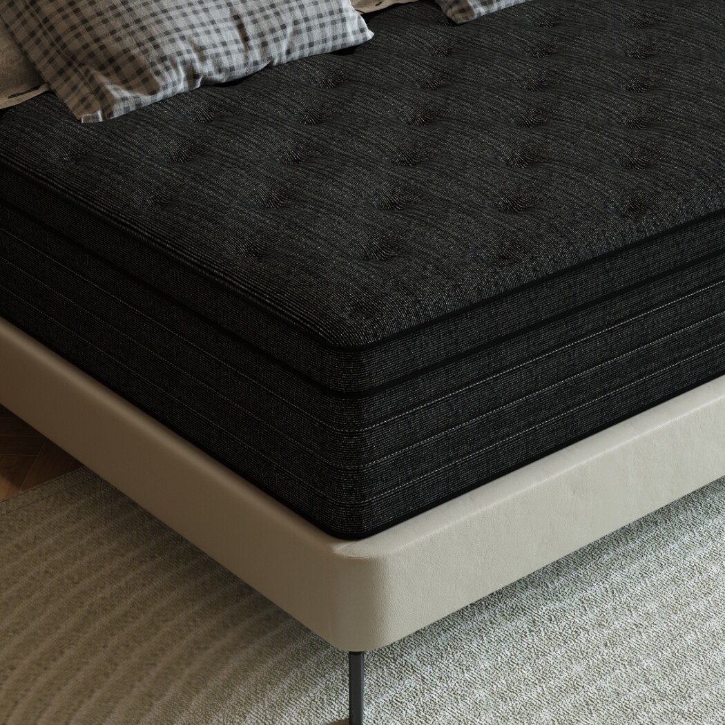 12"14" Mattress in A Box Innerspring Memory Foam Twin Full Queen King Cool Black