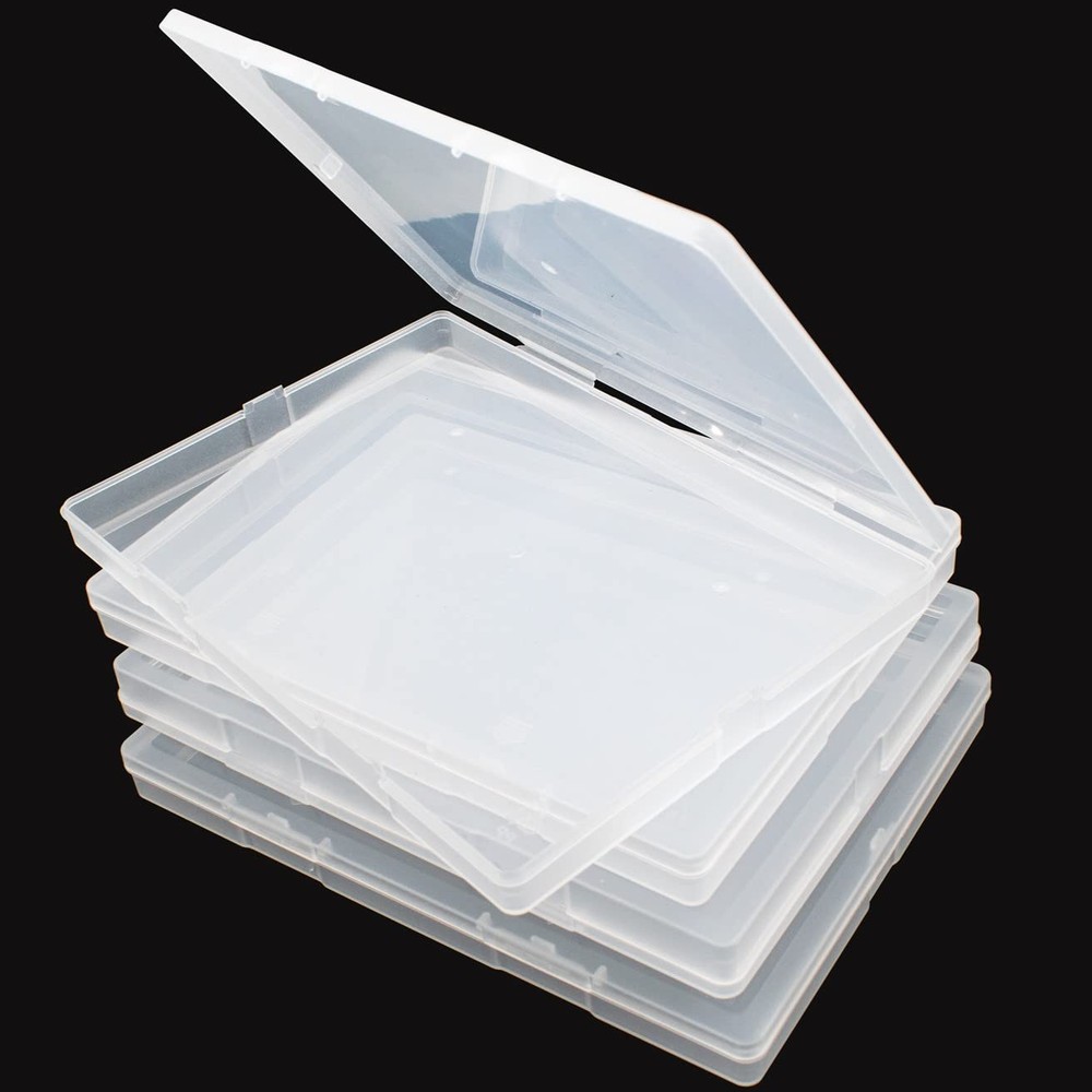 4 Pack Scrapbooking Paper Storage File Boxes B6 Plastic Box for Documents Mag...
