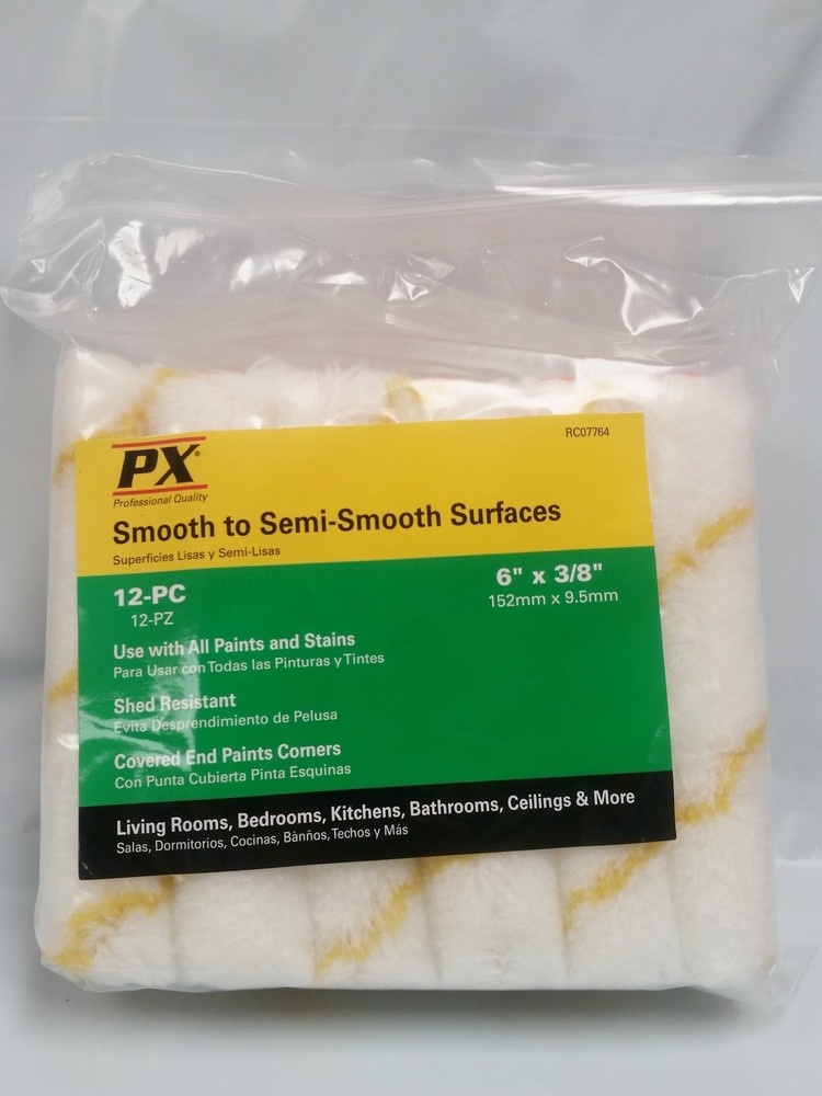 6" Paint Roller Cover #RC07764, Contractor Pack, 12 Rollers