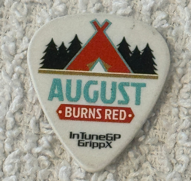 AUGUST BURNS RED WHITE CAMP SINCE 2004 TOUR GUITAR PICK RARE STAGE USED PLECTRUM