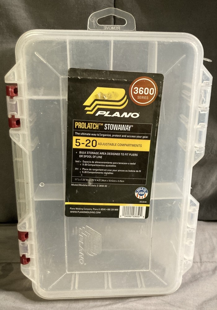 Laker Tackle Box With Side Compartments, Inner Tray, Blue & Gray